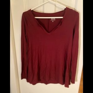 Never worn, NWT maroon basic long sleeve top